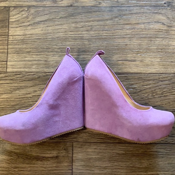 Aldo Purple Leather Platform Wedge - Picture 5 of 5